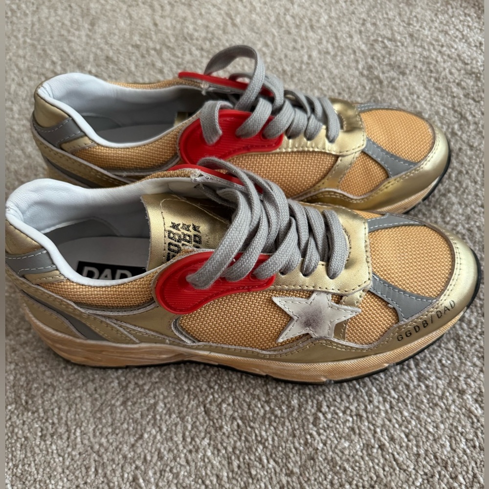 Golden Tennis Shoes Dad Star